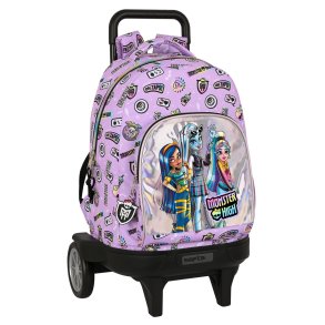 Skolerygsk med Hjul Monster High Best boos Syren 33 X 45 X 22 cm