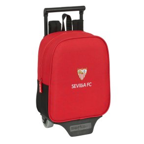 Skolerygsk med Hjul Sevilla Ftbol Club Sort Rd 22 x 27 x 10 cm