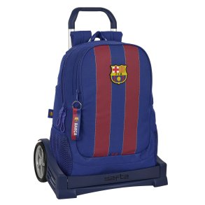 Skolerygsk med Hjul F.C. Barcelona Rd Marinebl 32 x 44 x 16 cm
