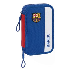 Dobbelt penalhus F.C. Barcelona Bl Rdbrun 12.5 x 19.5 x 4 cm (28 Dele)