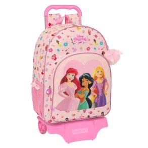 Skolerygsk med Hjul Disney Princess Summer adventures Pink 33 x 42 x 14 cm