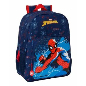 Skoletaske Spider-Man Neon Marinebl 33 x 42 x 14 cm