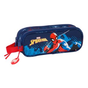 Dobbelt carry-all Spider-Man Neon Marinebl 21 x 8 x 6 cm