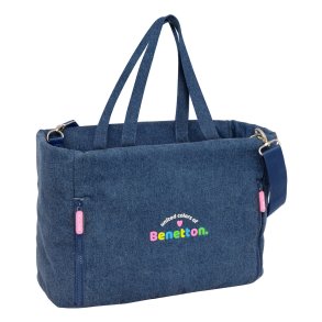 Hndtasker Benetton Denim Bl 40 x 31 x 17 cm