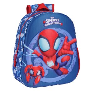 3D Skoletaske Spider-Man Rd Marinebl 27 x 33 x 10 cm