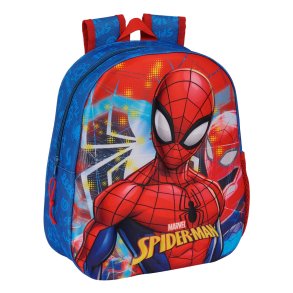 3D Skoletaske Spider-Man Rd Marinebl 27 x 33 x 10 cm