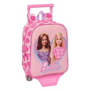 Skolerygsk med Hjul Barbie Love Pink 22 x 27 x 10 cm