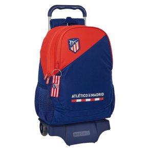 Skolerygsk med Hjul Atltico Madrid Bl Rd 32 x 44 x 16 cm