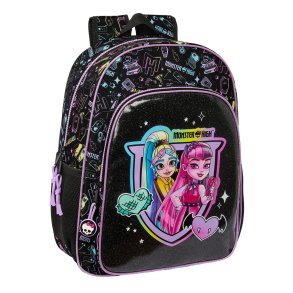Skoletaske Monster High Sort 33 x 42 x 14 cm