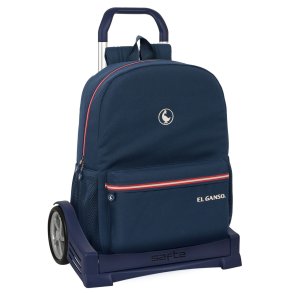 Skolerygsk med Hjul El Ganso Classic Marinebl 32 x 43 x 14 cm