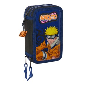 Tredobbelt Penalhus Naruto Ninja Bl Sort 12,5 x 19,5 x 5,5 cm 36 Dele