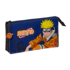 Tredobbelt bretaske Naruto Ninja Bl Sort 22 x 12 x 3 cm