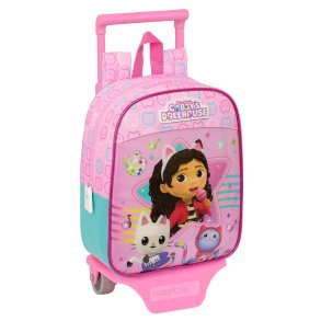 Skolerygsk med Hjul Gabby's Dollhouse Party Pink 22 x 27 x 10 cm