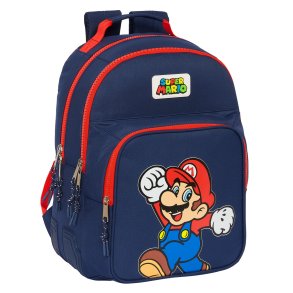 Skoletaske Super Mario World Marinebl 32 x 42 x 15 cm