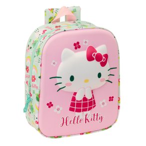 Skoletaske Hello Kitty Grn Pink 22 x 27 x 10 cm 3D