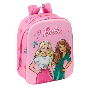 Skoletaske Barbie Pink Fuchsia 22 x 27 x 10 cm 3D