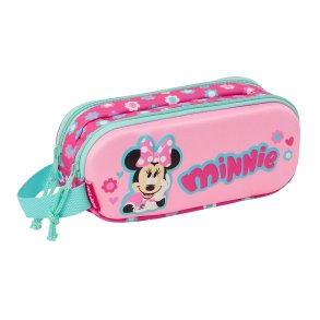 Dobbelt carry-all Minnie Mouse Pink 21 x 8 x 6 cm 3D