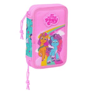 Dobbelt penalhus My Little Pony Magic Pink Turkisbl 12.5 x 19.5 x 4 cm 28 Dele