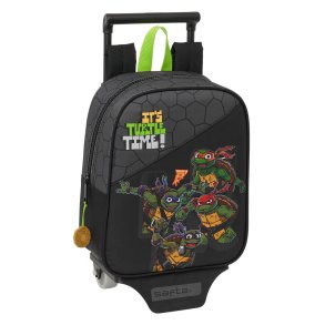 Skolerygsk med Hjul Teenage Mutant Ninja Turtles Sort Gr 22 x 27 x 10 cm