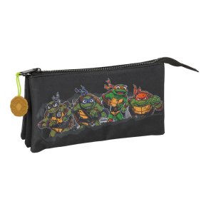 Tredobbelt bretaske Teenage Mutant Ninja Turtles Sort Gr 22 x 12 x 3 cm