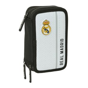Tredobbelt Penalhus Real Madrid C.F. Hvid Gr 12,5 x 19,5 x 5,5 cm 36 Dele