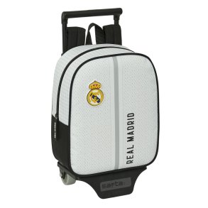 Skolerygsk med Hjul Real Madrid C.F. Hvid Gr 22 x 27 x 10 cm