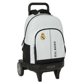 Skolerygsk med Hjul Real Madrid C.F. 24/25 Hvid Gr 33 x 45 x 22 cm