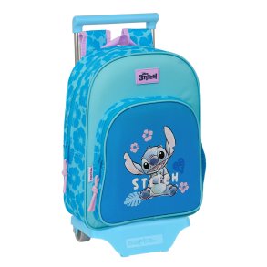 Skolerygsk med Hjul Lilo & Stitch Hawaii Bl 26 x 34 x 11 cm