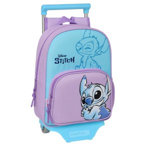 Skolerygsk med Hjul Stitch Sweet Bl Syren 26 x 11 x 67 cm 26 x 34 x 11 cm