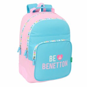 Skoletaske Benetton Unique Pink Turkisbl 32 x 42 x 15 cm