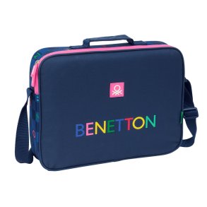 Skoletaske Benetton Damero Marinebl 38 x 28 x 6 cm