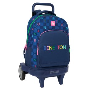 Skoletaske Benetton Damero Marinebl 33 x 45 x 22 cm