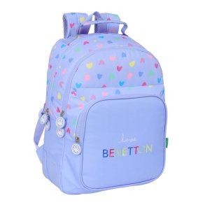 Skoletaske Benetton Lila Syren 32 x 42 x 15 cm