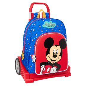 Skolerygsk med Hjul Mickey Mouse Clubhouse Good day Bl 33 x 42 x 14 cm
