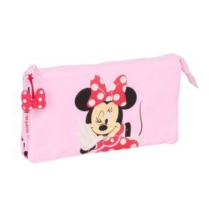 Tredobbelt bretaske Minnie Mouse Naive Pink 22 x 12 x 3 cm