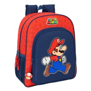 Skoletaske Super Mario Trick Rd Mrkebl 32 x 38 x 12 cm