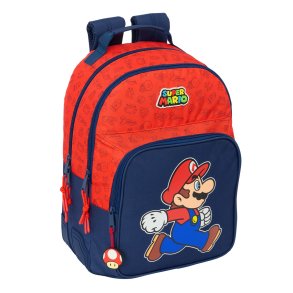 Skoletaske Super Mario Trick Rd Mrkebl 32 x 42 x 15 cm