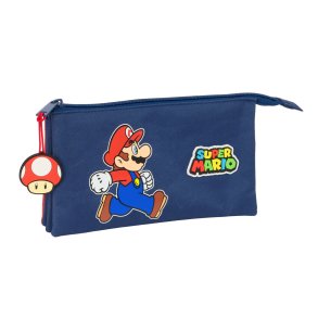 Tredobbelt bretaske Super Mario Trick Rd Mrkebl 22 x 12 x 3 cm