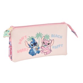Tredobbelt bretaske Lilo & Stitch Beach Pink 22 x 12 x 3 cm