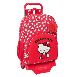 Skolerygsk med Hjul Hello Kitty Iconic Hvid Rd 33 x 42 x 14 cm