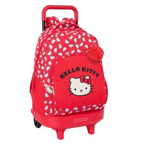 Skolerygsk med Hjul Hello Kitty Iconic Hvid Rd 33 x 45 x 22 cm
