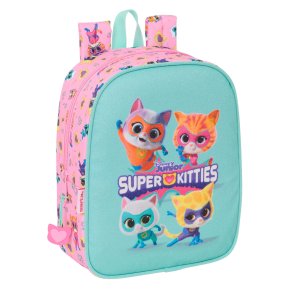 Skoletaske SuperKitties Pink Turkisbl 22 x 27 x 10 cm