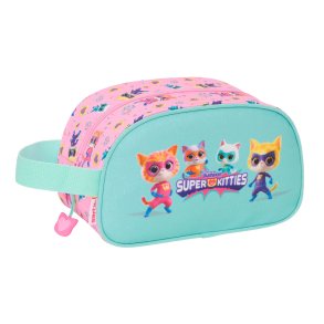 Rejsetoilettaske SuperKitties Pink Turkisbl 26 x 15 x 12 cm