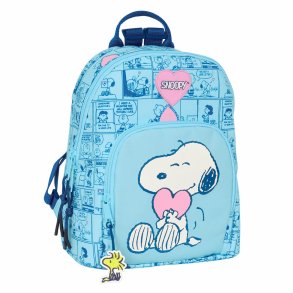 Casual Rygsk Snoopy Love Lysebl 25 x 30 x 13 cm