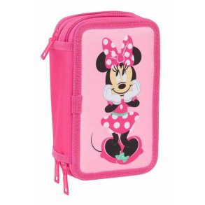 Tredobbelt Penalhus Minnie Mouse Pink 12,5 x 19,5 x 5,5 cm 37 Dele