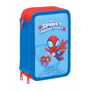 Tredobbelt Penalhus Spidey Bl 12,5 x 19,5 x 5,5 cm 37 Dele