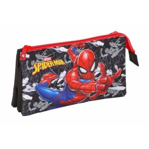 Tredobbelt bretaske Spider-Man Sort 22 x 12 x 3 cm