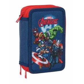 Tredobbelt Penalhus The Avengers Marinebl 12,5 x 19,5 x 5,5 cm 37 Dele