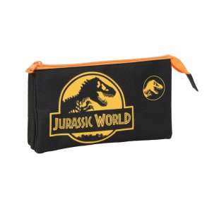 Tredobbelt bretaske Jurassic World Sort 22 x 12 x 3 cm