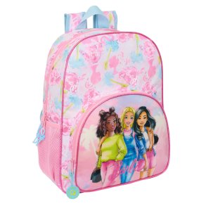 Skoletaske Barbie Painterly Pink Himmelbl 33 x 42 x 14 cm